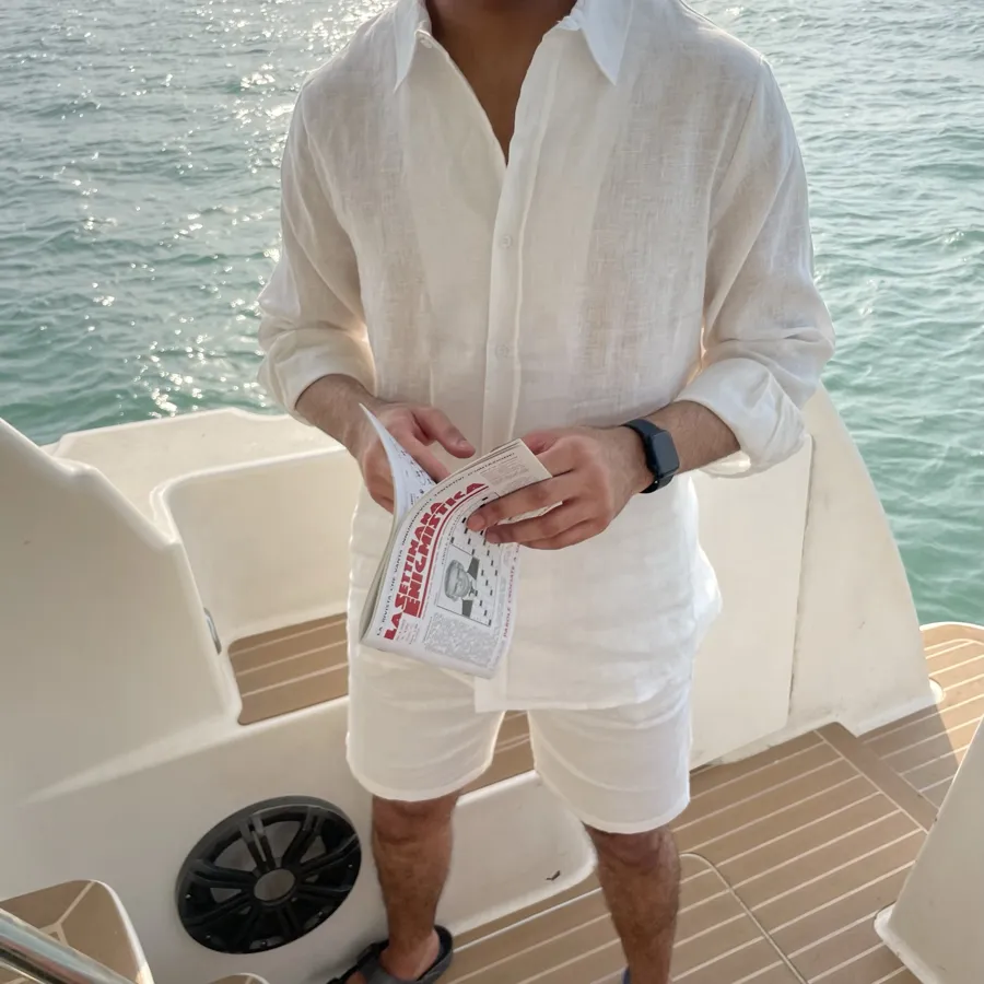 Linen Shirt Long Sleeve (White)