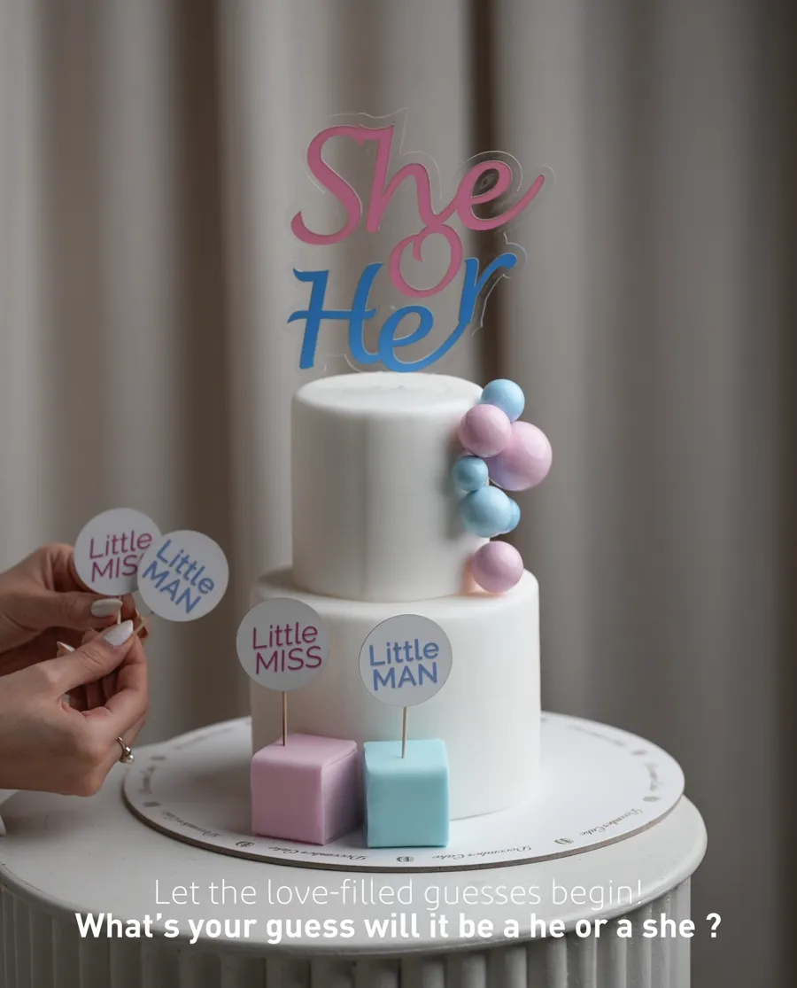 Double cake she or he ( little man - little miss )