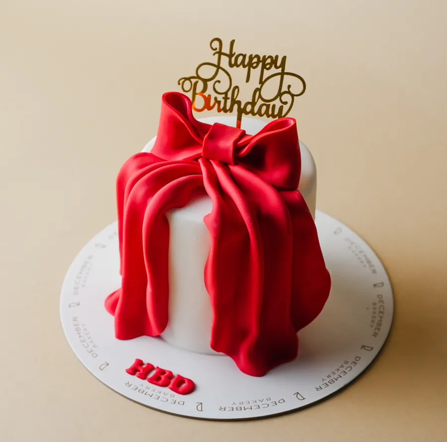 Red ribbon cake 6 inch happy birthday