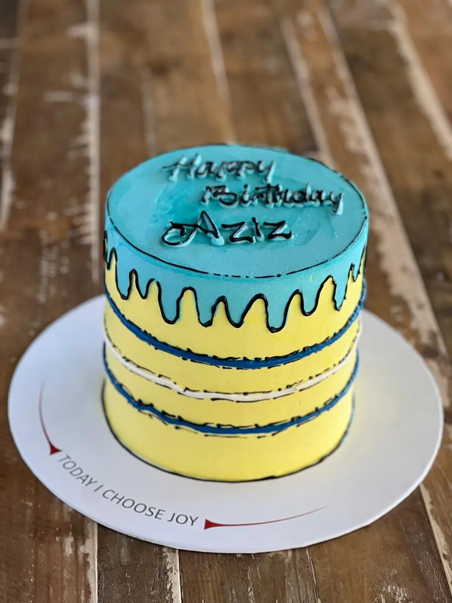 Blue Comic Cake