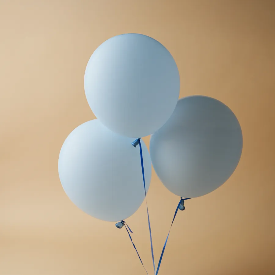3 blue light balloons