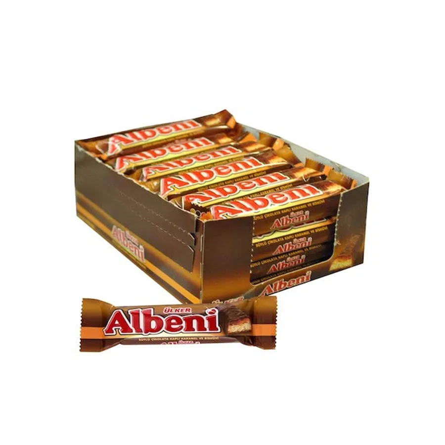 Ulker Albeni Milk chocolate coated Caramel and Biscuit 24 Pieces