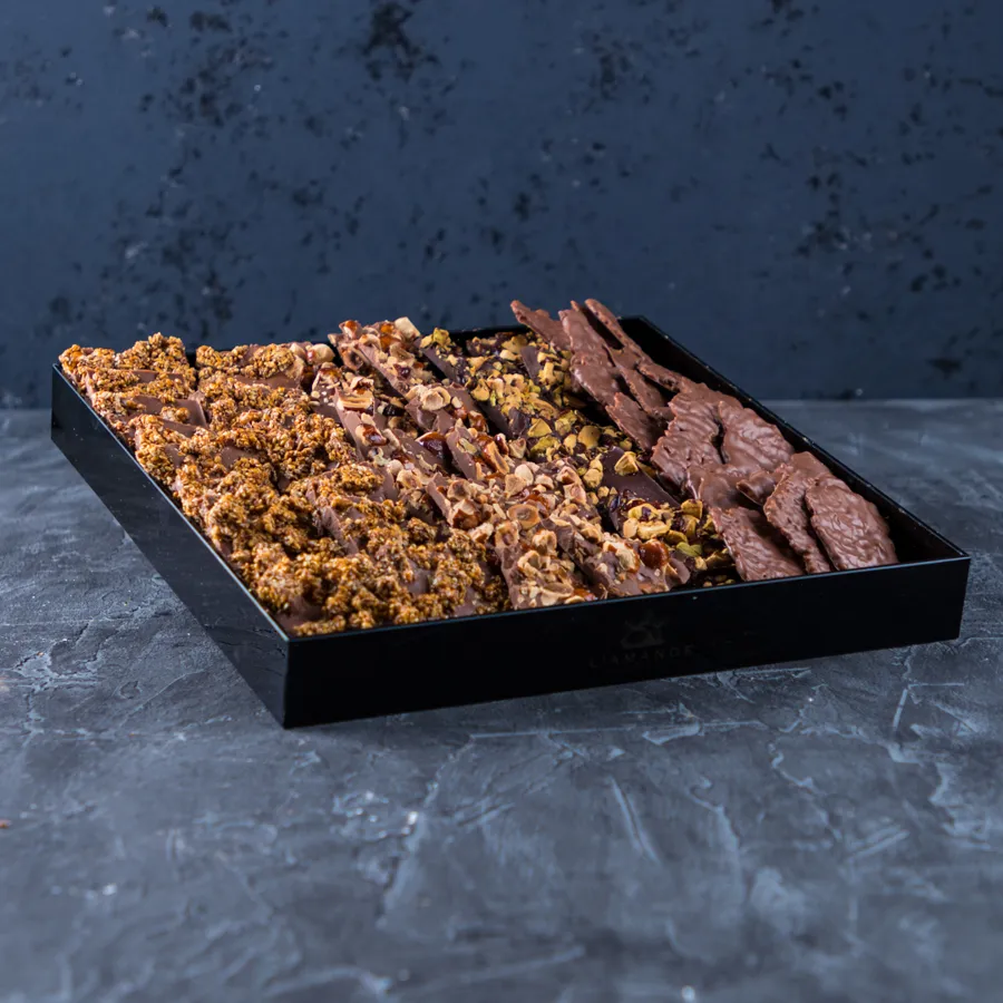 mixed chocolate slabs tray