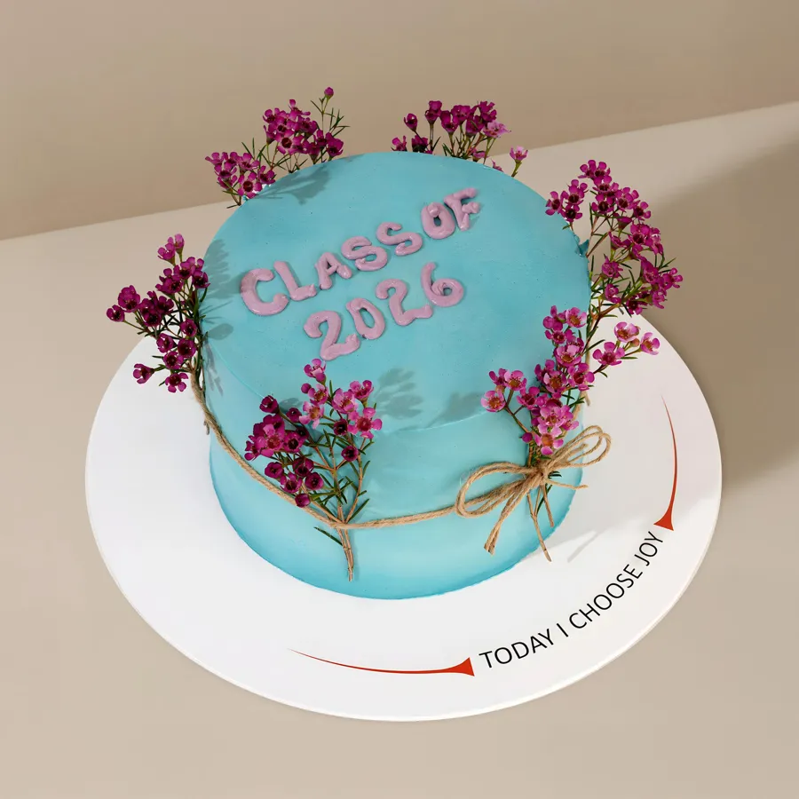 Graduation Wreath Blue Cake