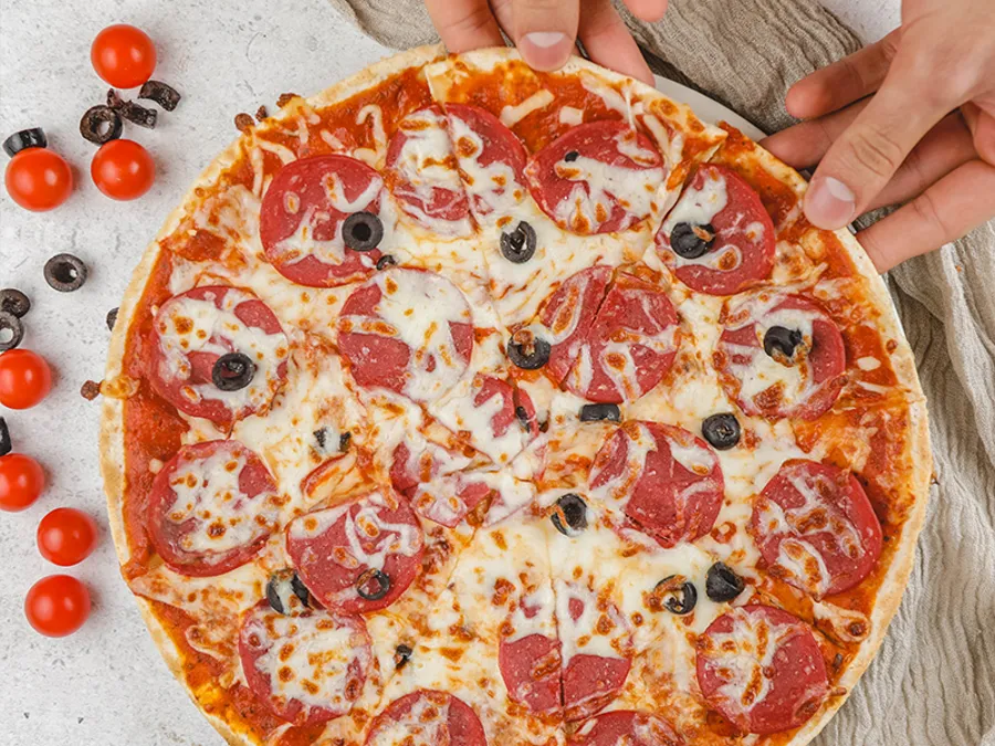 PEPPERONI AND OLIVE PIZZA