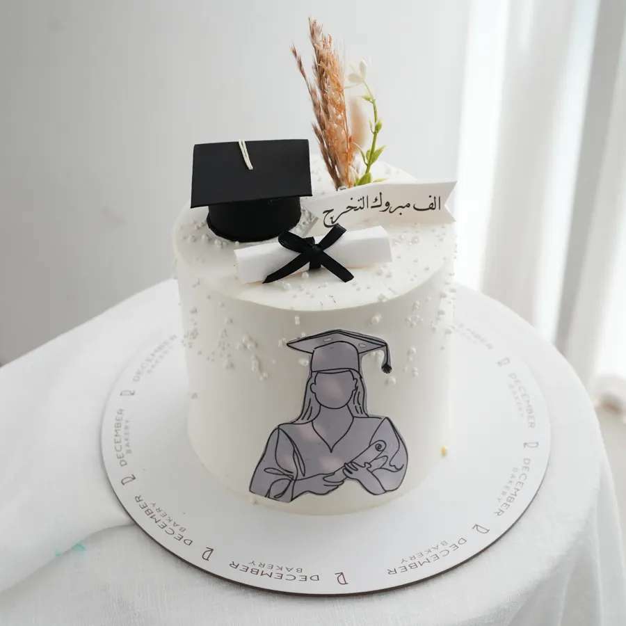 Girl gradation white cake 🎓