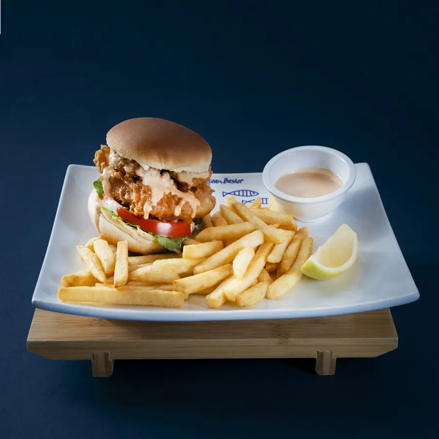 Crispy Fish Fillet With Shrimp Burger