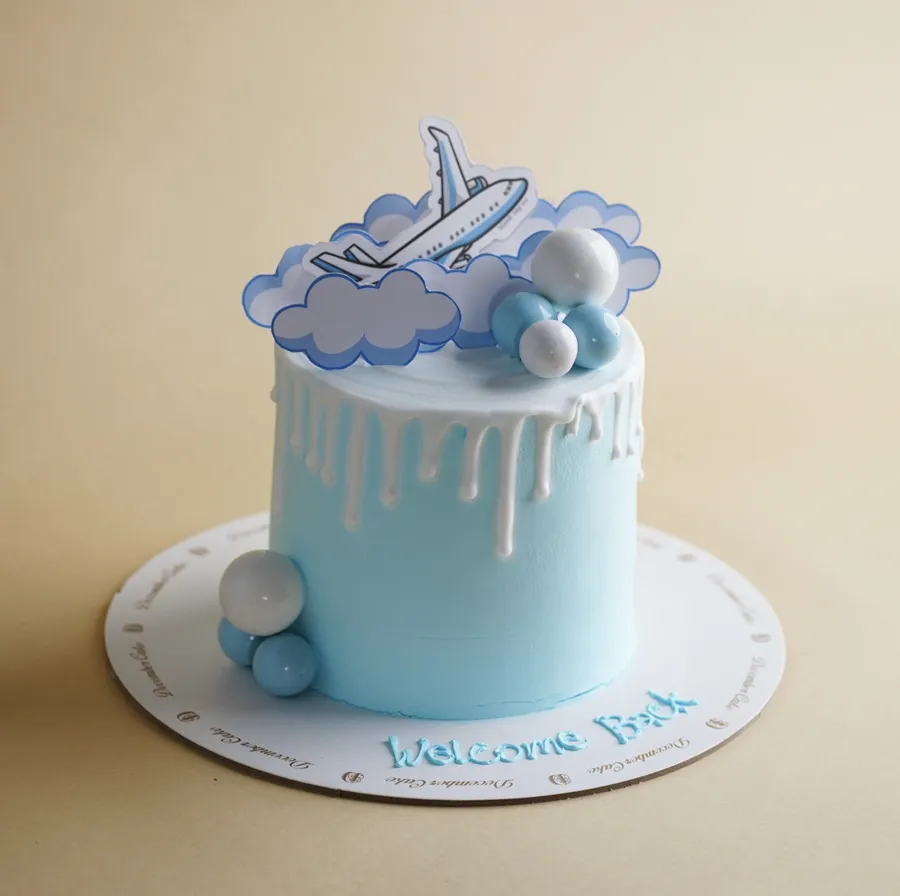 Blue Plane Cake Cream 6inch mix chocolate and vanilla