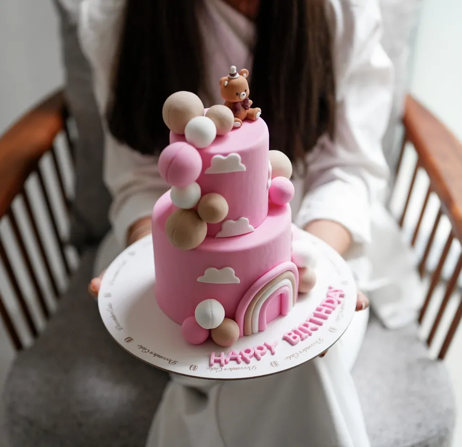 Small double pink bear 🐻 6inch mix chocolate vanilla