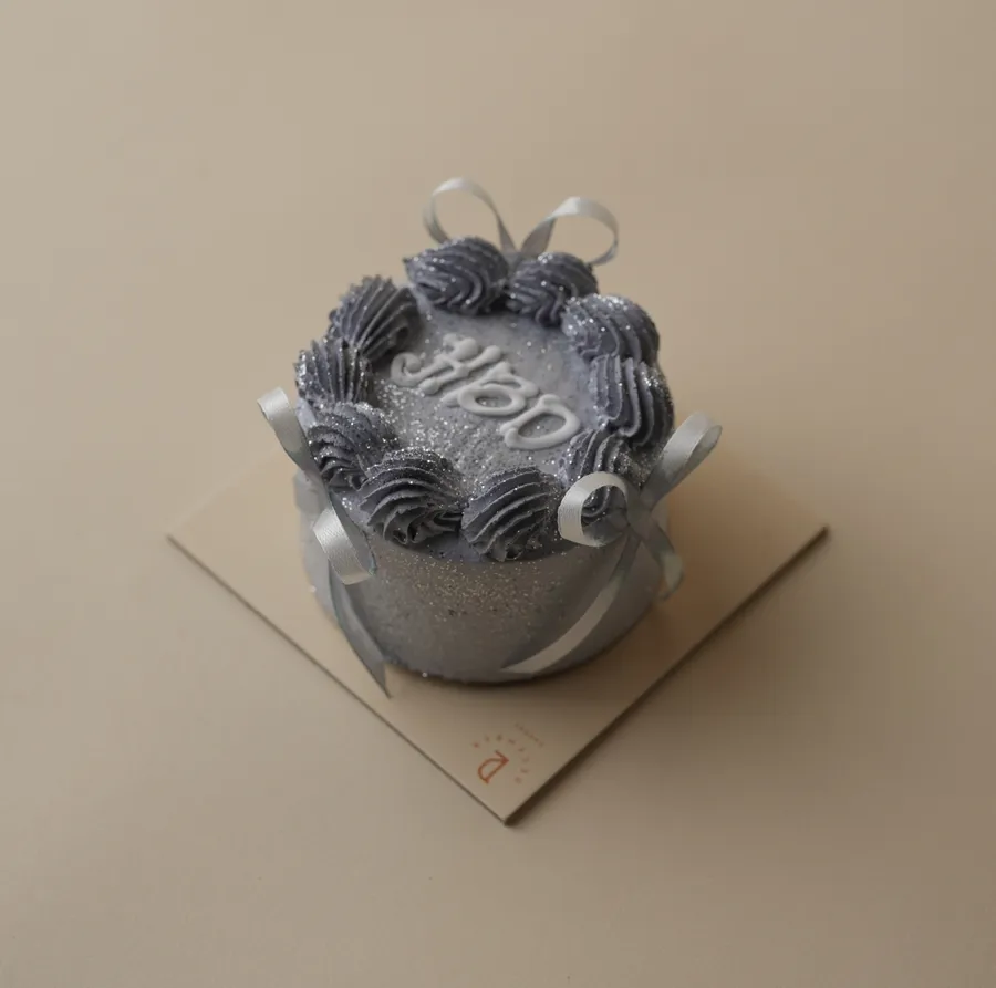 Mini silver ribbon cake 2inch mix chocolate vanilla