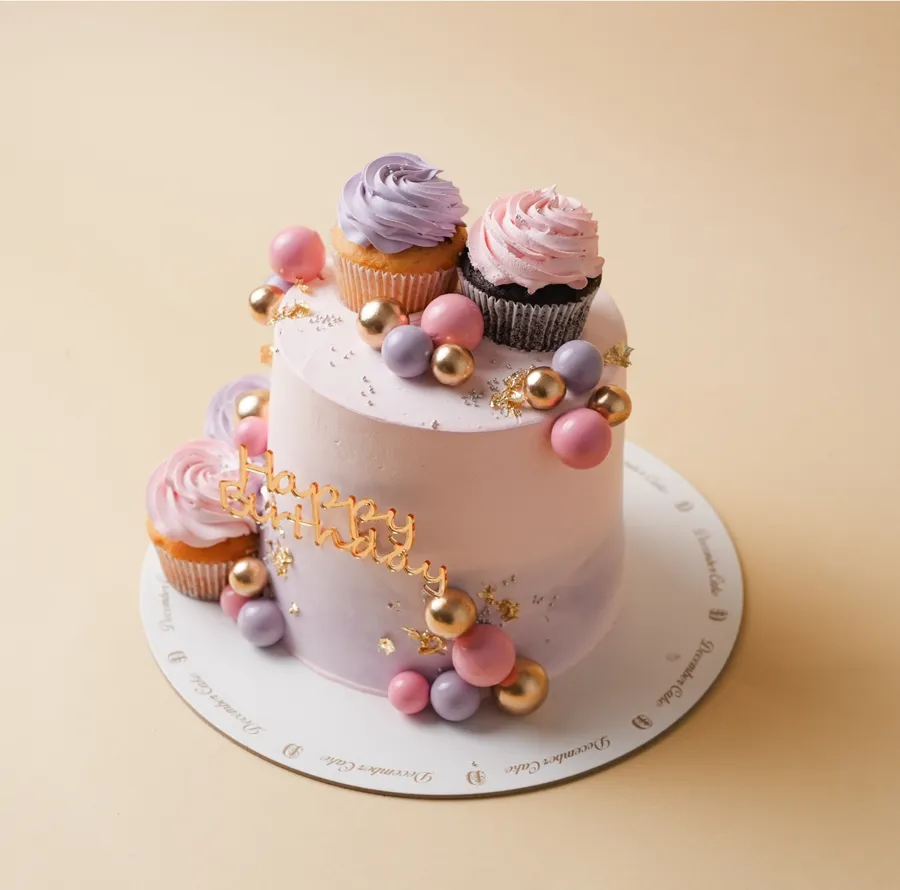 Pink cup cake cake mix chocolate vanilla 6inch