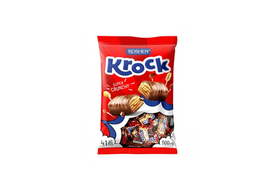 Roshen Krock Chocolate With Peanuts Filling 500g