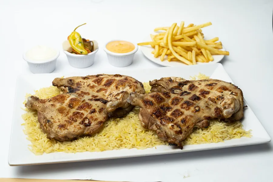 Boneless full grilled chicken with basmati rice
