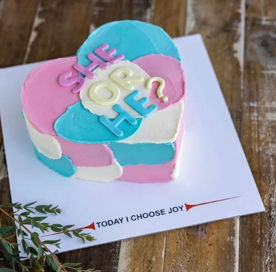 Baby Gender Heart Cake