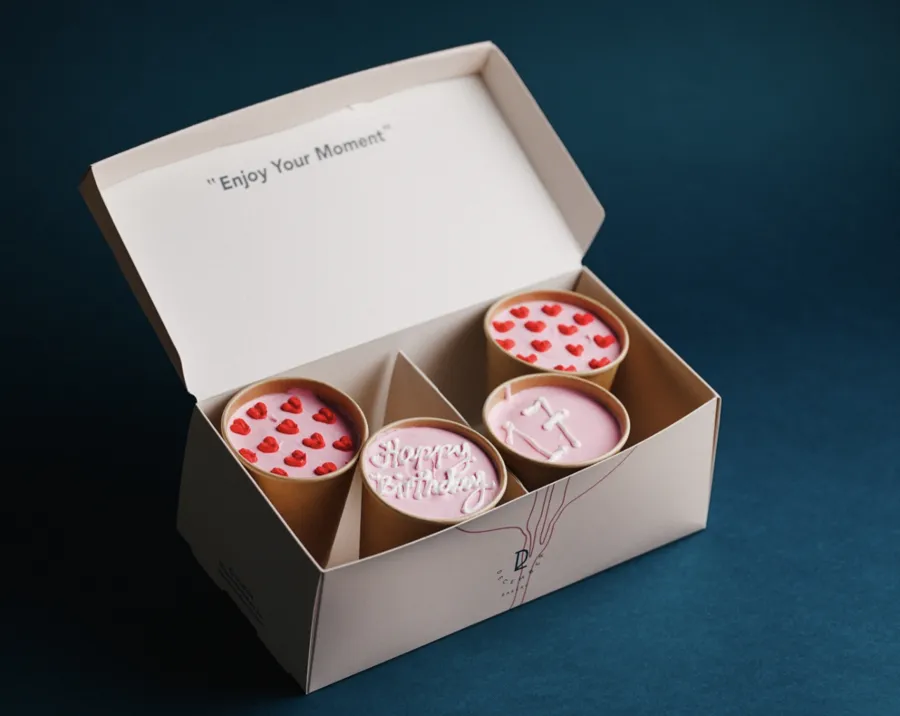 Enjoy Your Moment Box with 4 Cups of Cake