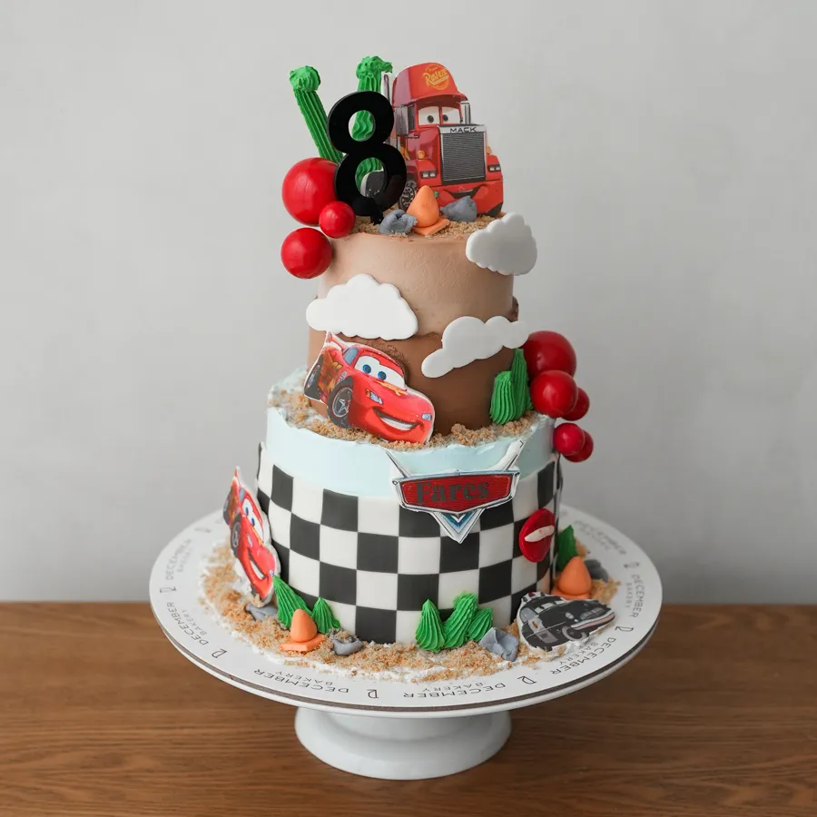 Double cake red car 🚗 6inch