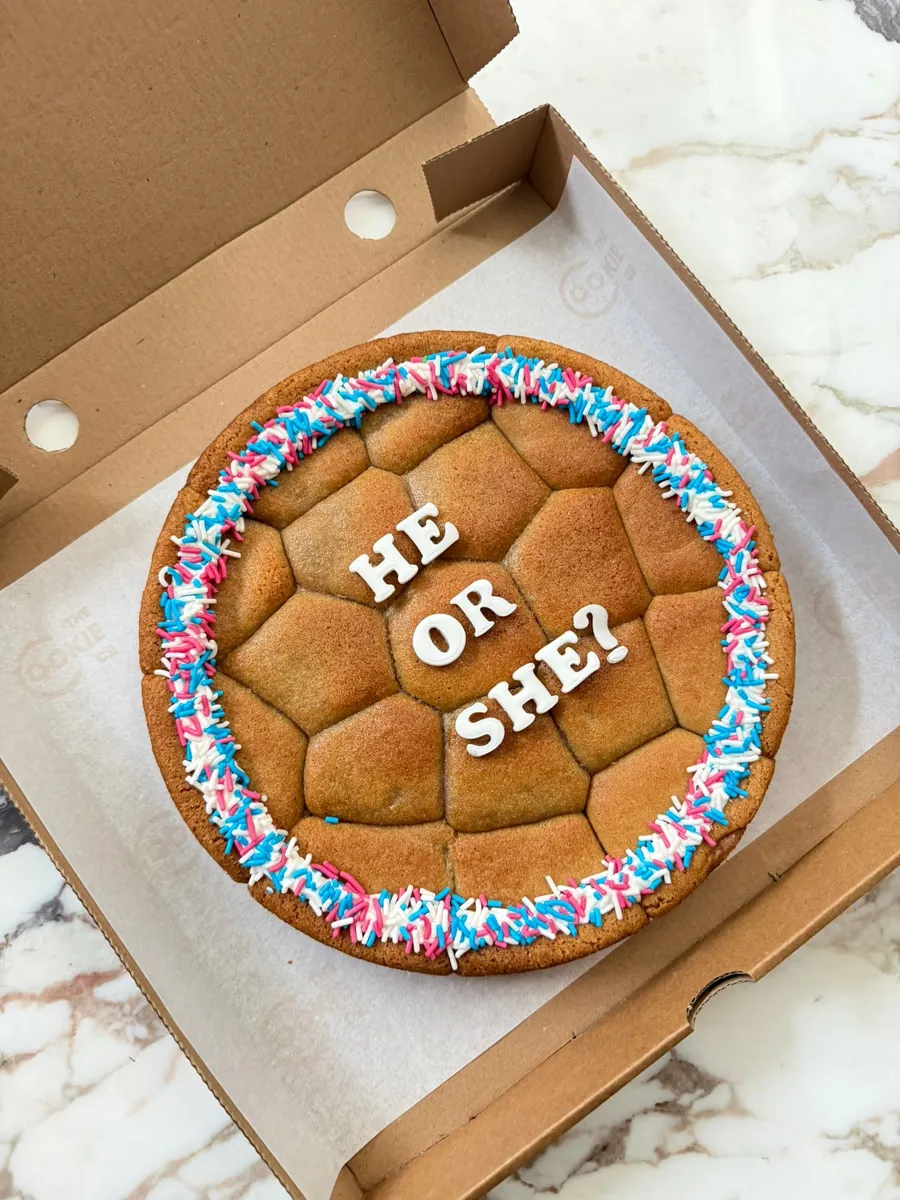 Gender Reveal Cookie Cake