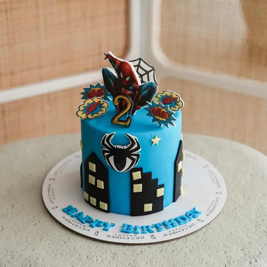Blue spader man cake 6inch