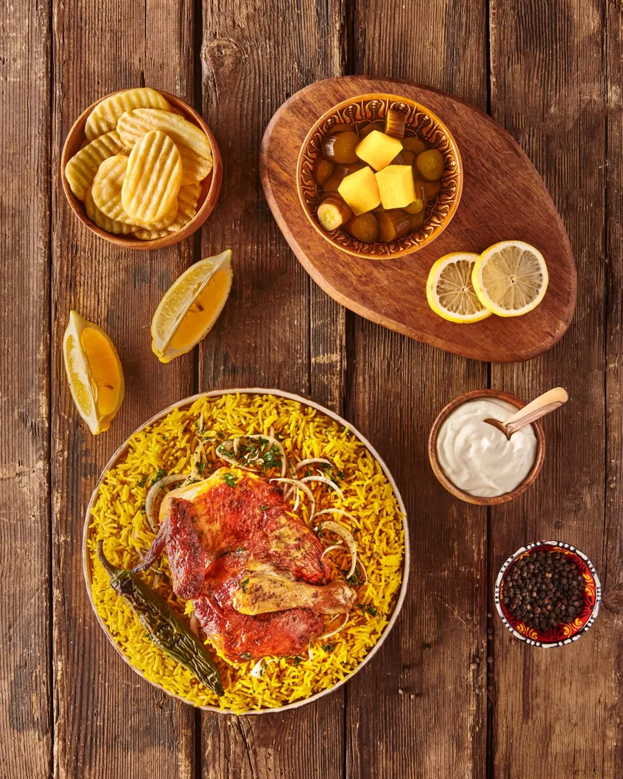 نصف فرخة شواية + أرز