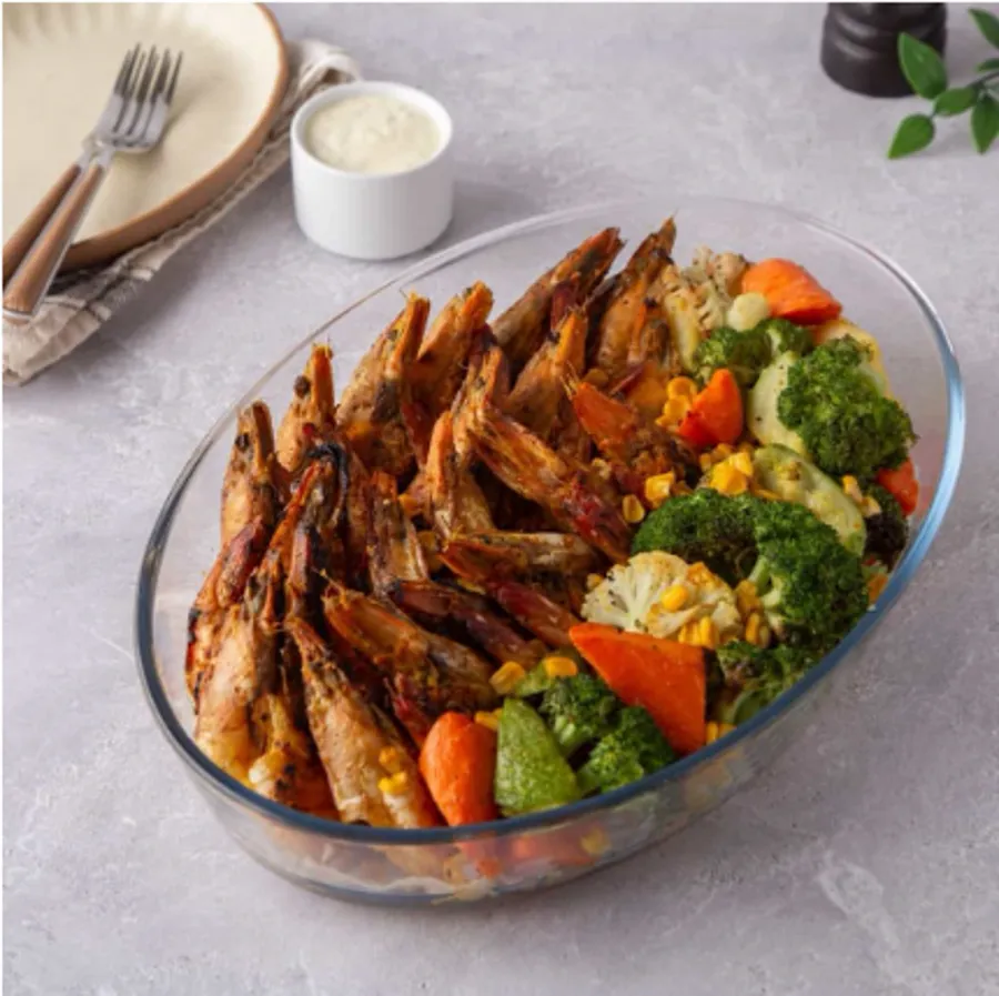 Pyrex Grilled shrimp