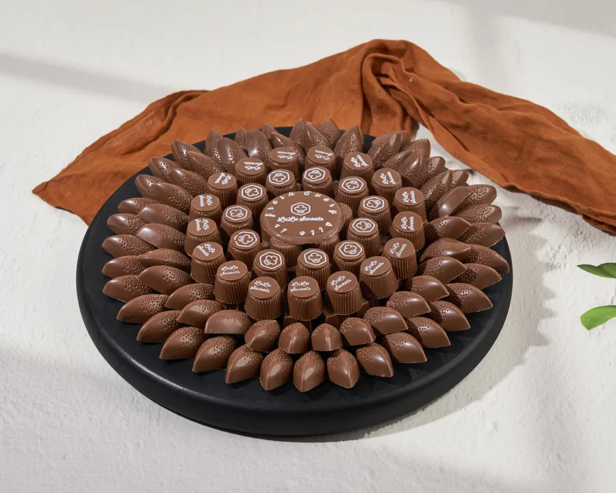 Luxury wooden chocolate tray