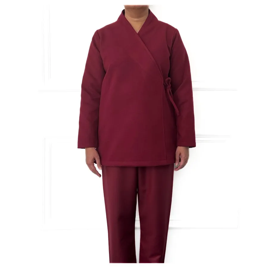 Wrap wool top/cotton bottom