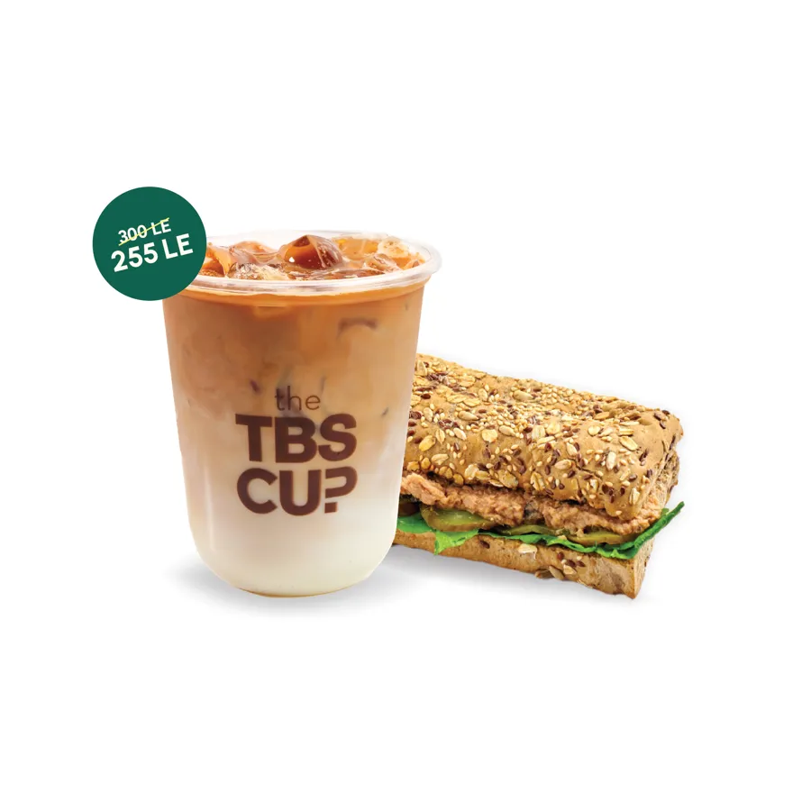 latte ice large + Tuna sandwich