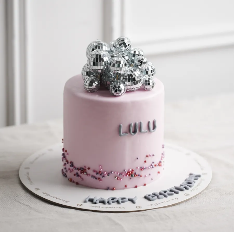 Pink birthday cake disco 6inch