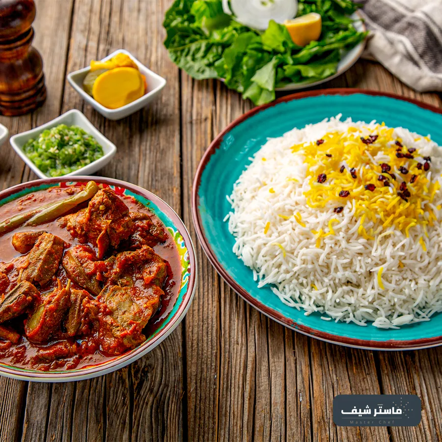 Maraq Okra & Meat with White Rice