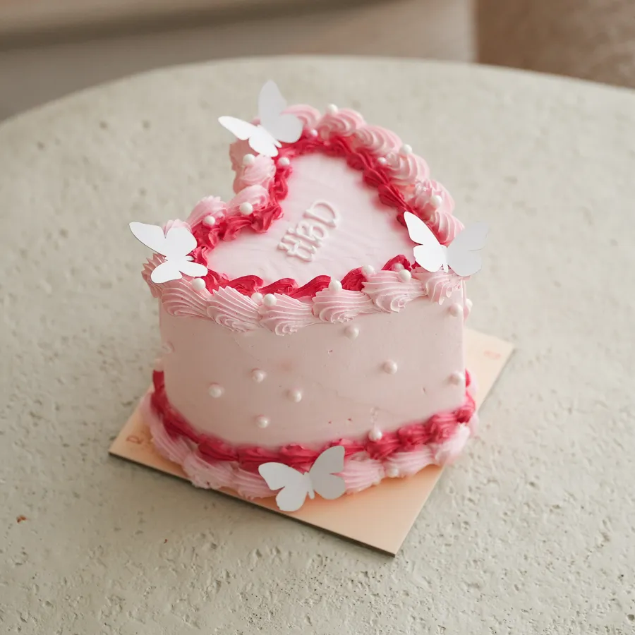 Small pink heart butterfly 4inch