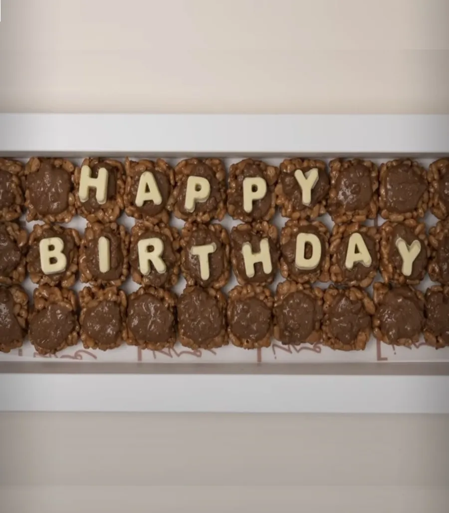 Chocolate crispies with writing