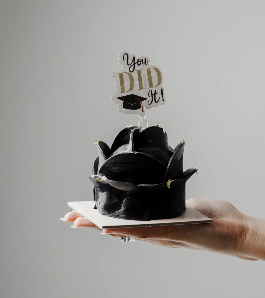 Mini black cake 2inch for 1 only mix chocolate vanilla you did it 🎓