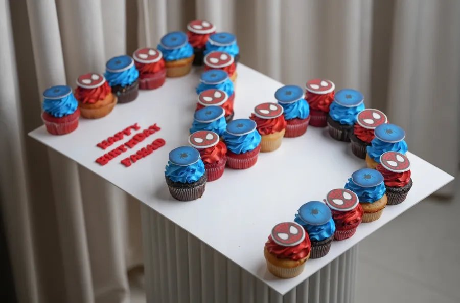 Cup cake number spader man 25pic