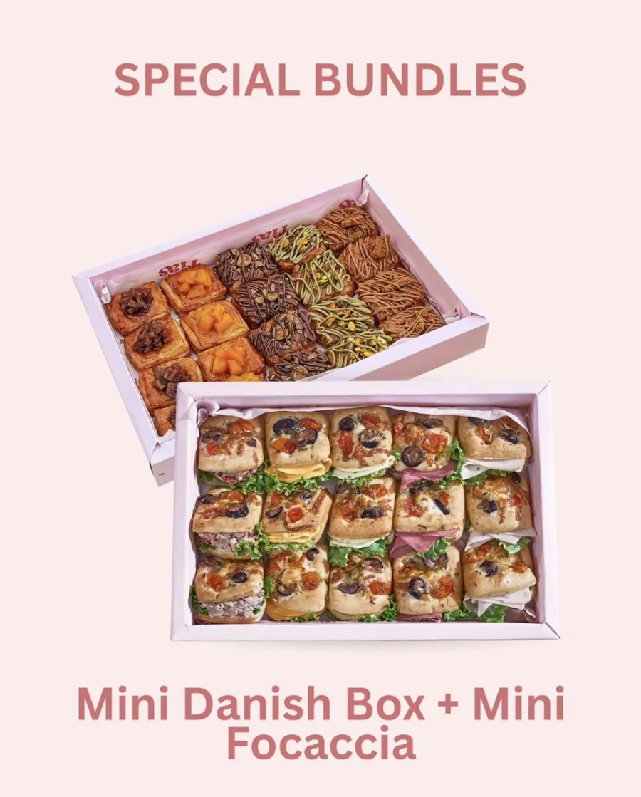Mini danish box + mini focaccia box