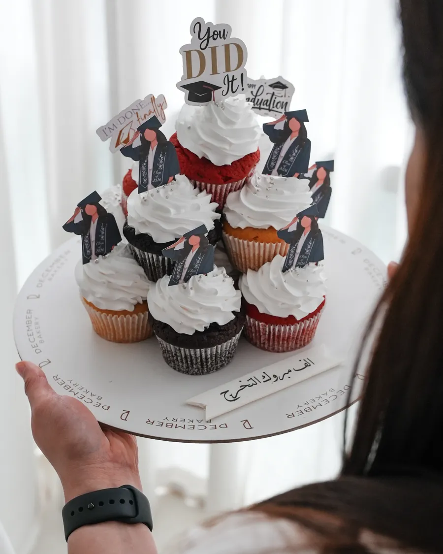 Graduation cup cake you did it tower