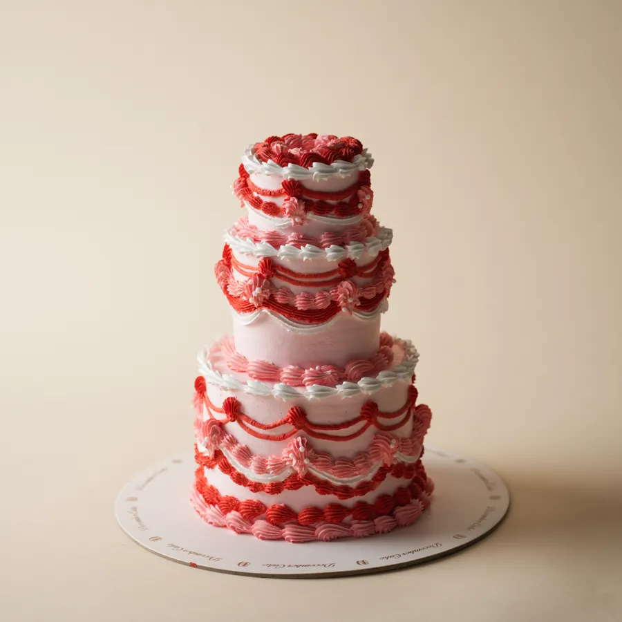 3layer love pink red cream 8-6-4 inch mix chocolate vanilla