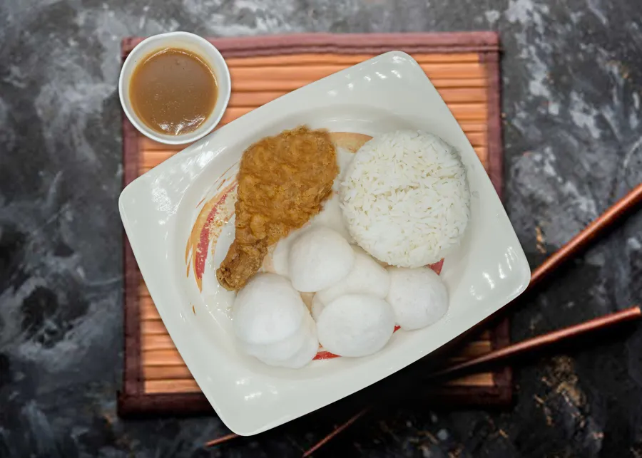 قطعة دجاج مع الأرز