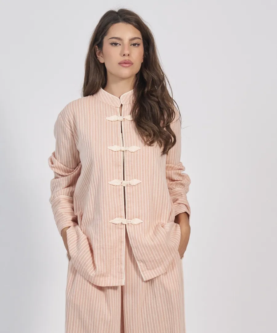 Coral Mandarin Shirt