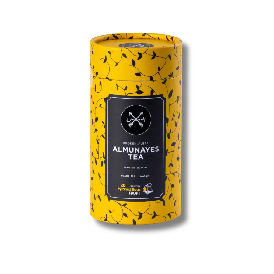 Almunayes Pyramid Tea Bags Golden Canister 40g (20 bags x 2 gm )