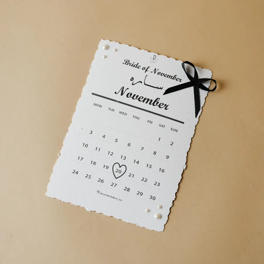 calendar card