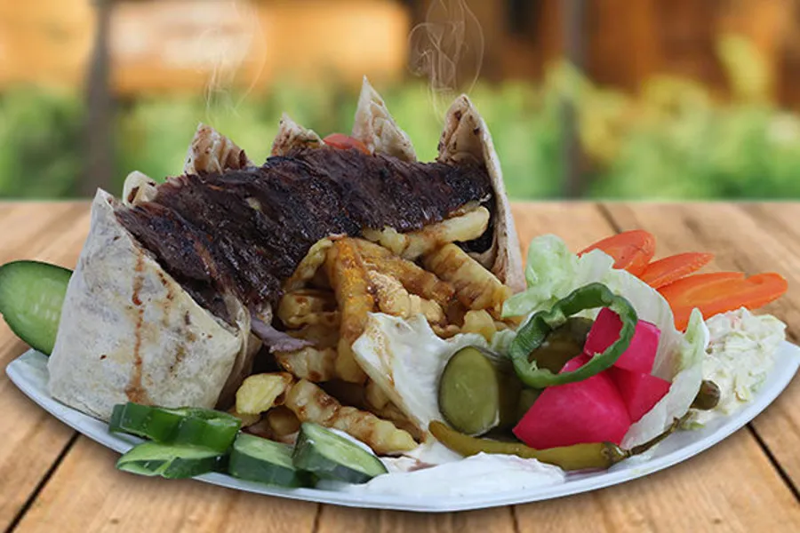 a meal Arabian Meat Shawerma