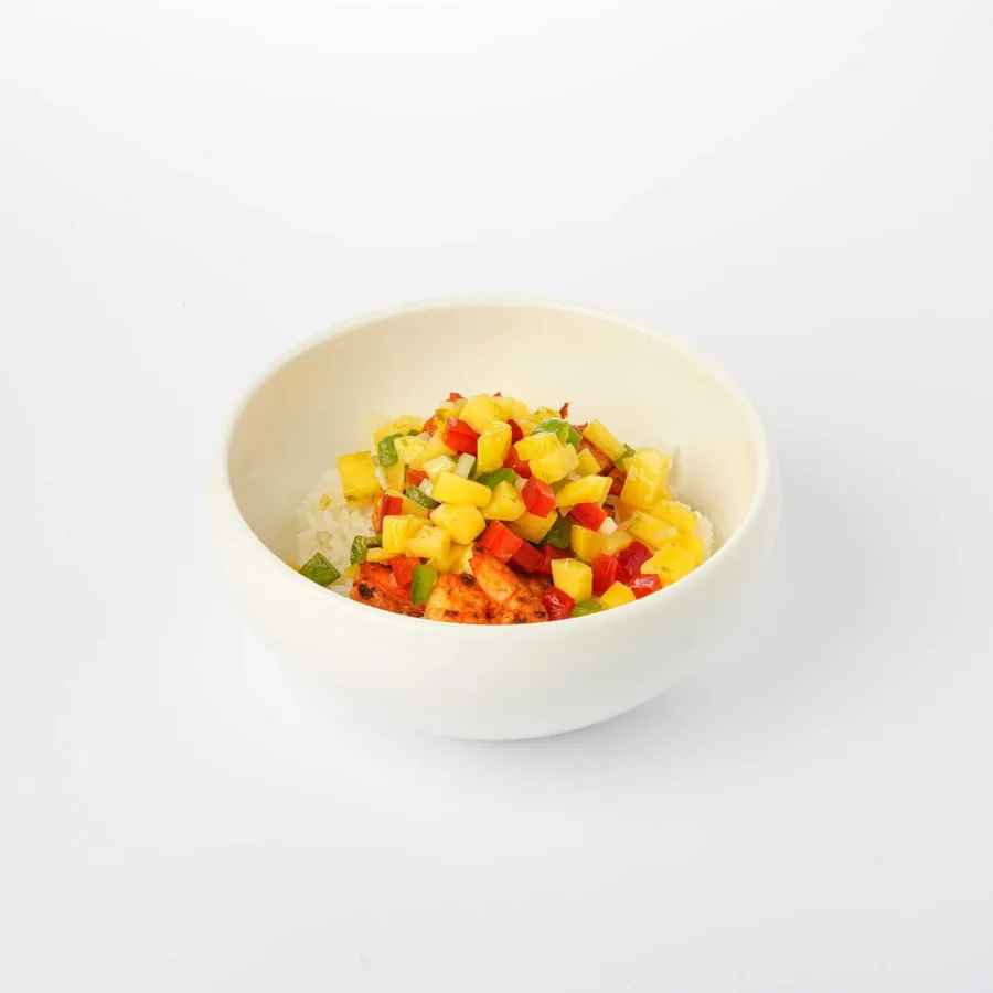 shrimp mango salsa bowl