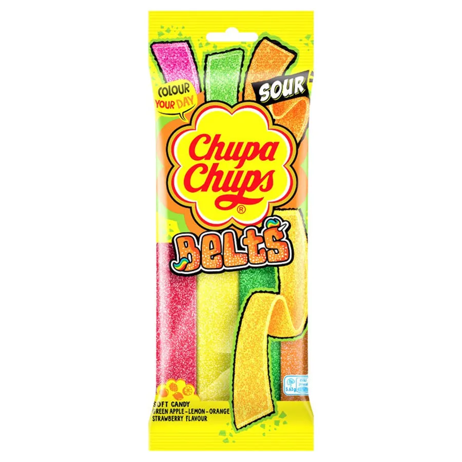 Chupa Chups Belts Sour Mix Fruit flavors 90g