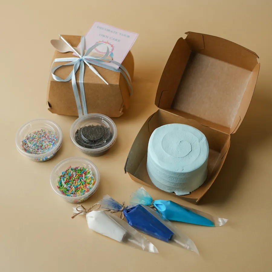 Blue decoration cake 2inch 3 cream- Cake toppings