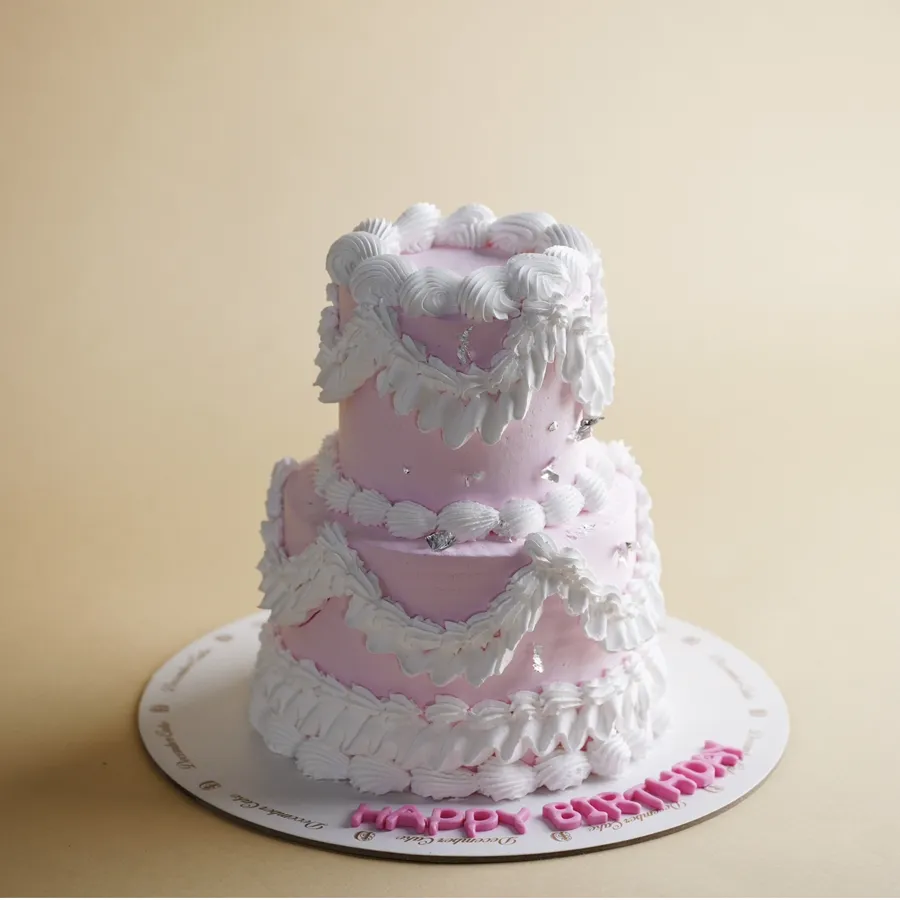 Double Pink Cake Cream for Birthday mix chocolate vanilla 6inch