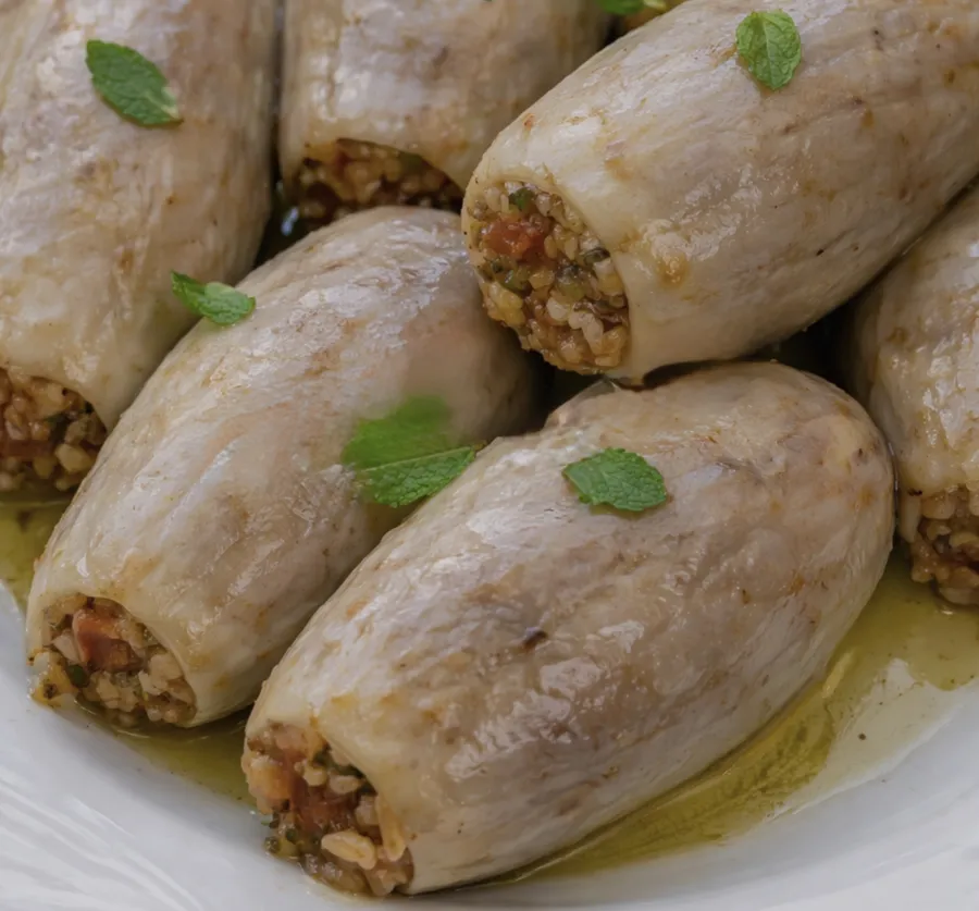 Stuffed white Aubergine